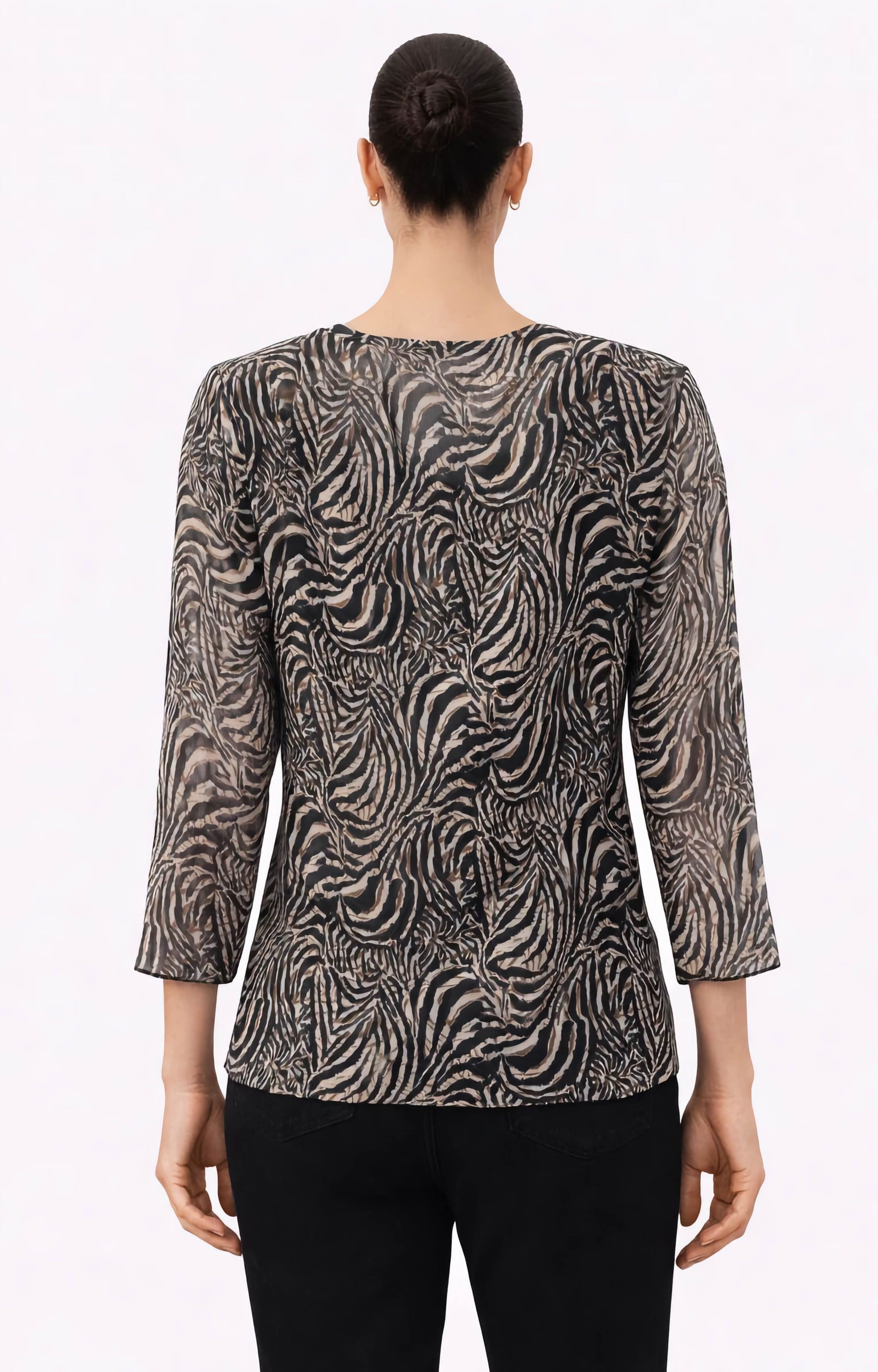 Μπλούζα ζορζέτα εμπριμέ